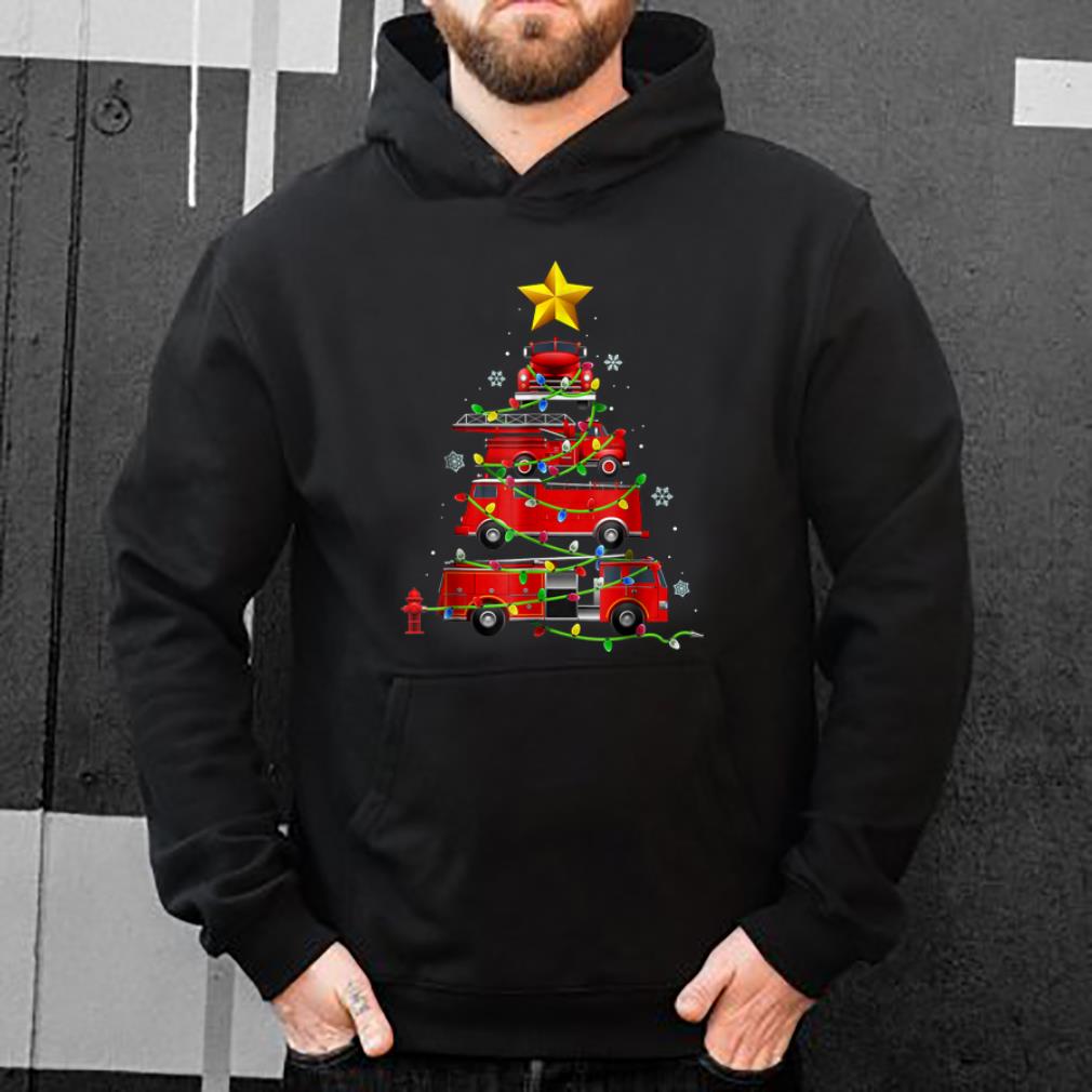 Top Firefighter Truck Christmas Tree Men Women Kids Gift shirt