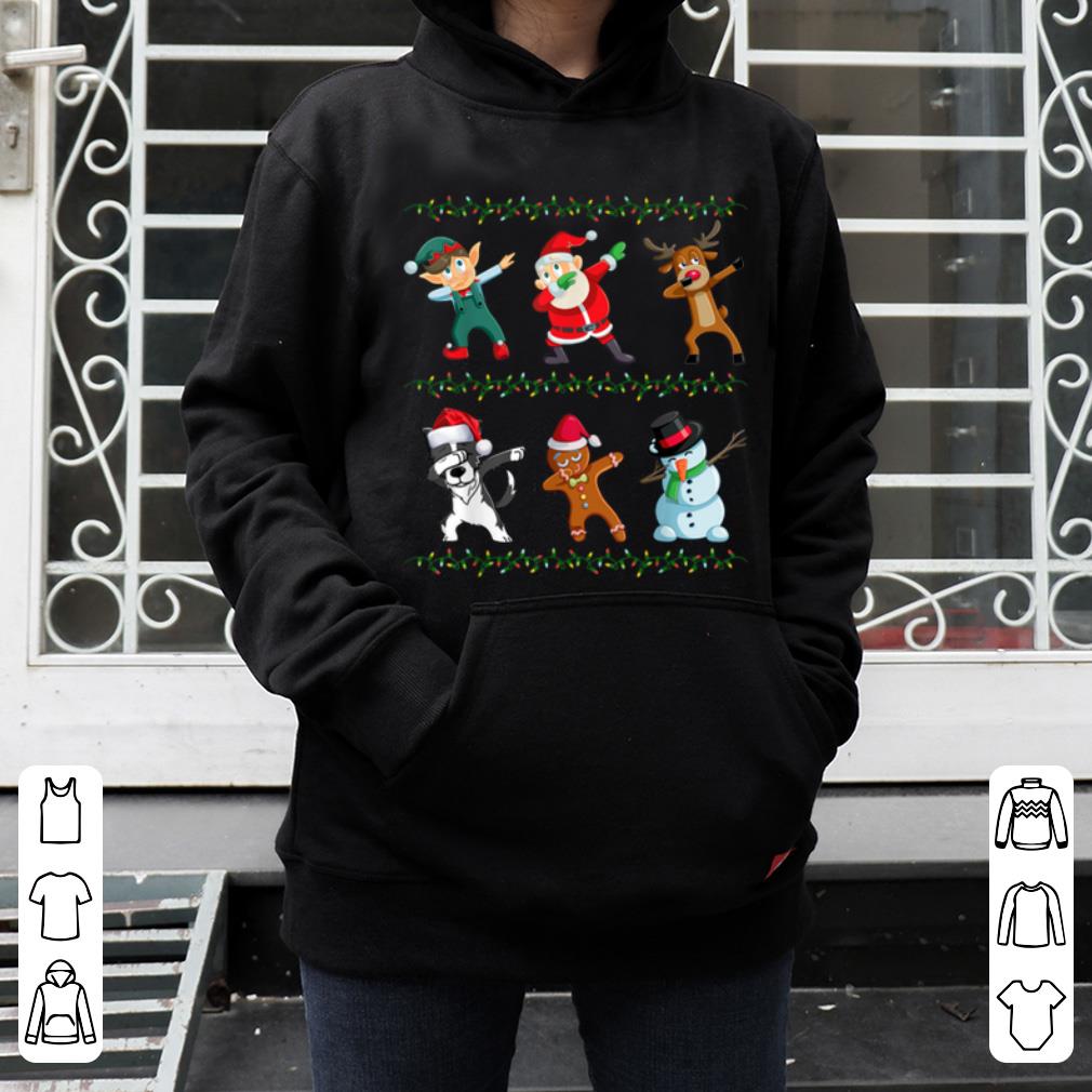 Top Funny Dabbing Santa Bearded Collie And Friends Christmas shirt