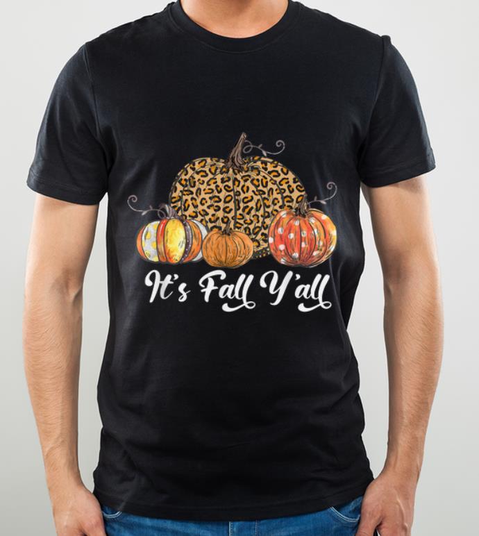 Top It's Fall Y'all Autumn Leopard Pumpkin Thanksgiving Gifts shirt