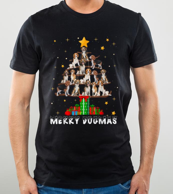 Top Merry Dogmas Beagle dog Christmas decor Xmas tree shirt