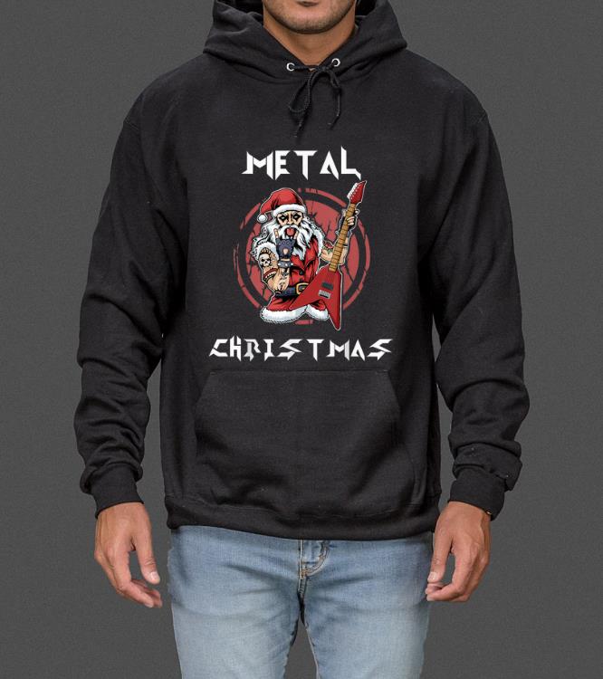 Hot Heavy Metal Christmas Metalhead Santa Rock Horns Death Metal sweater