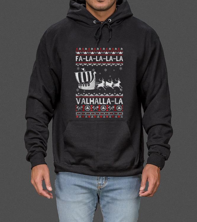 Premium Fa La La Valhalla Viking Ship Ugly Christmas sweater