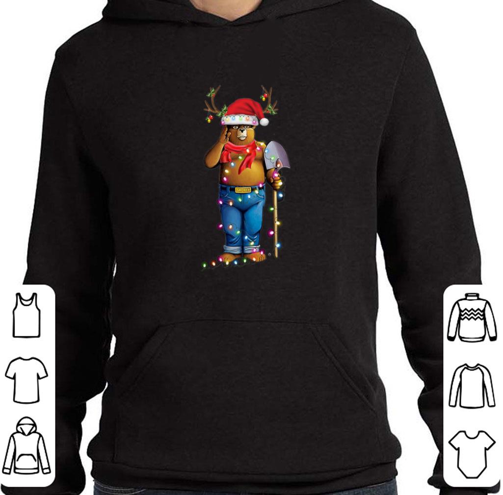 Smokey Bear santa reindeer Christmas light shirt