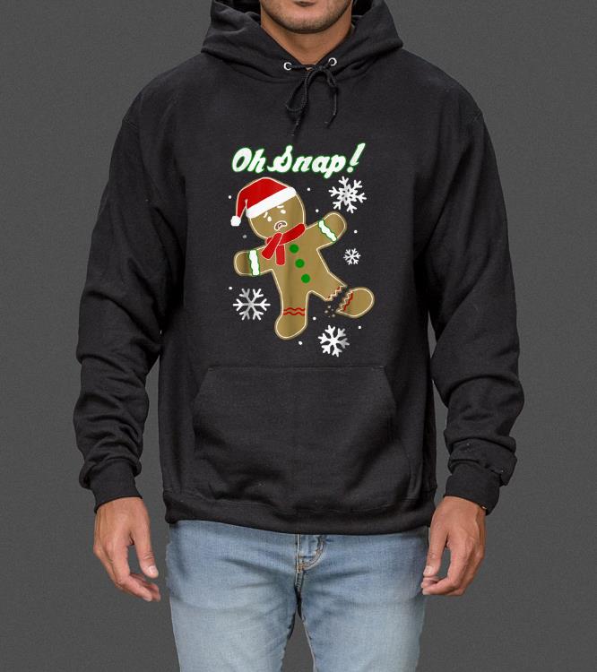 Top Broken Gingerbread Man Oh Snap Santa Hat Scarf X-Mas sweater