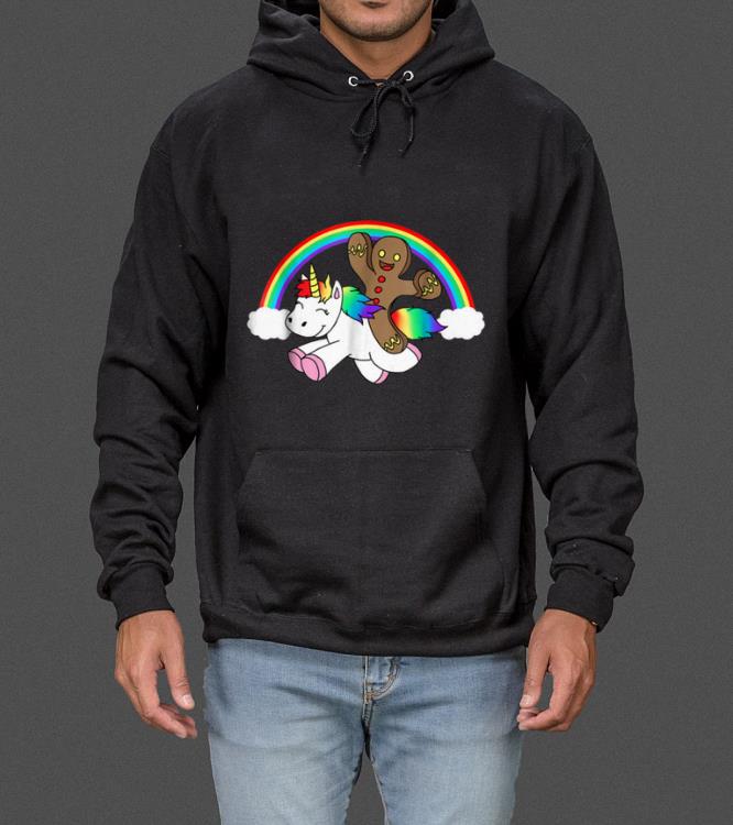 Top Gingerbread Man Riding a Unicorn Christmas Xmas Gift sweater