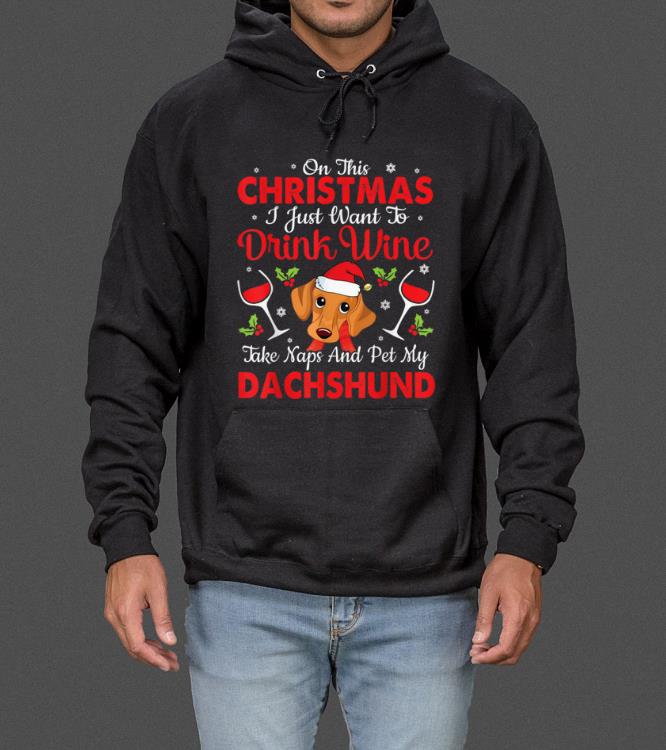 Top On This Christmas I Just Want To Drink Wine Pet My Dachshund sweater