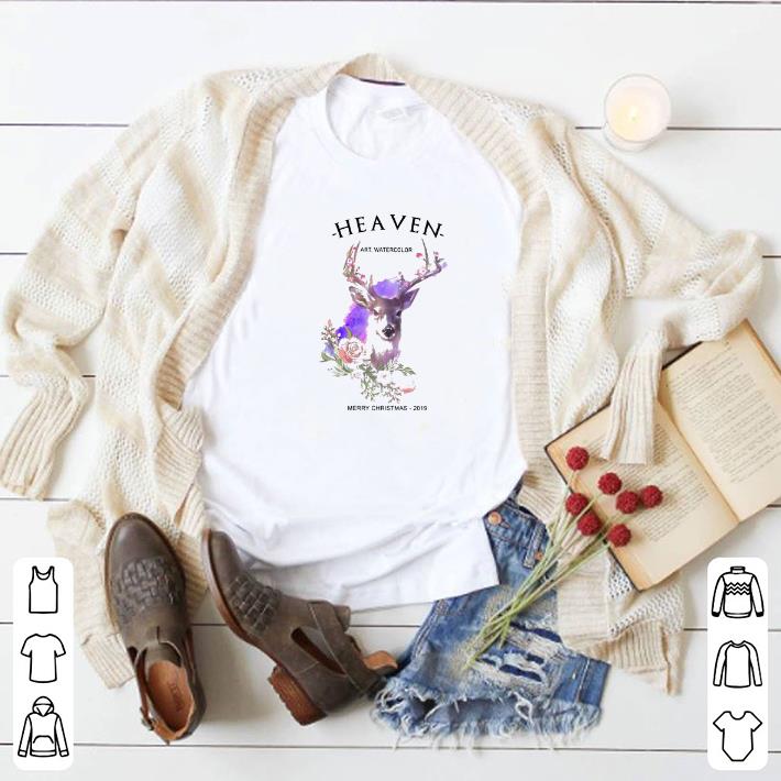 Top Reindeer Heaven art watercolor Merry Christmas 2019 shirt 6 Top Reindeer Heaven art watercolor Merry Christmas 2019 shirt