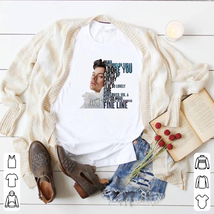 Pretty Harry Styles signed golden watermelon sugar adore you lights up shirt