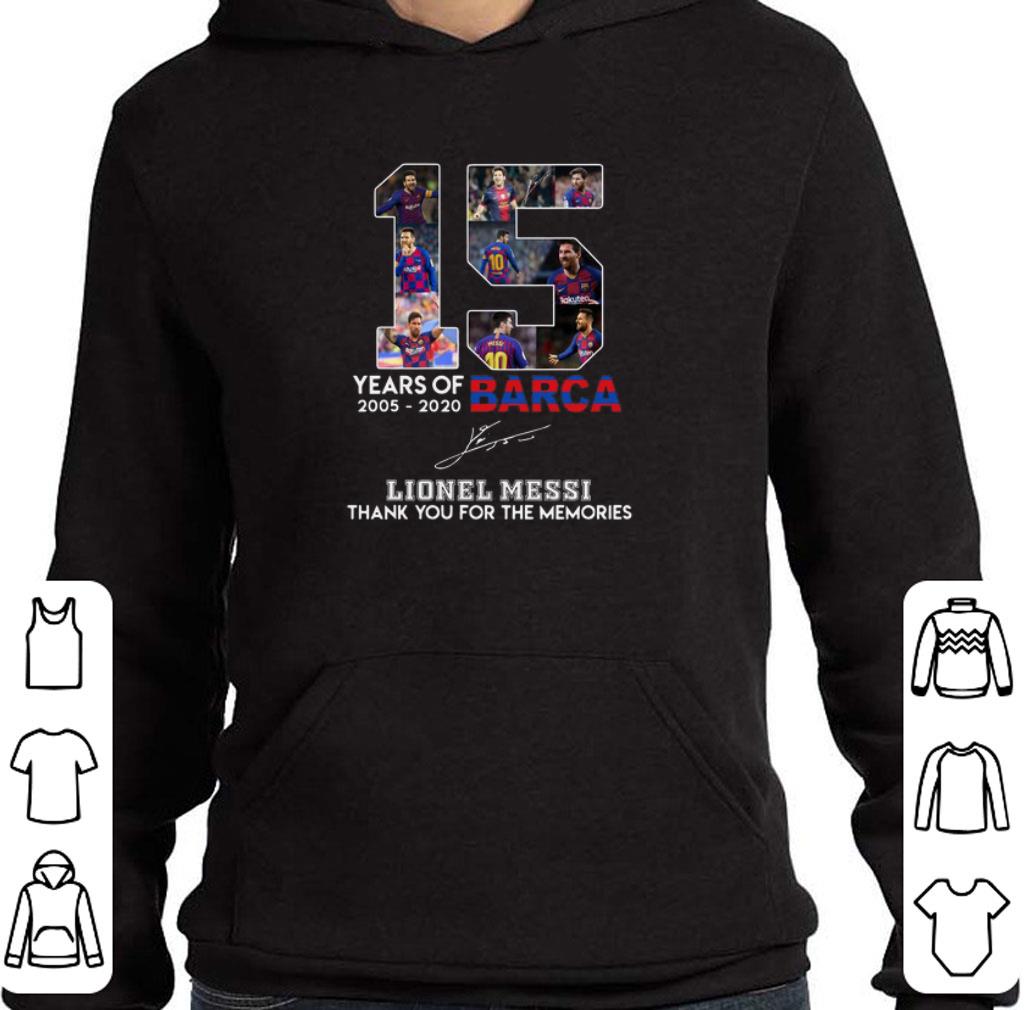 Awesome 15 years of Barcelona signature Lionel Messi thank for memories shirt