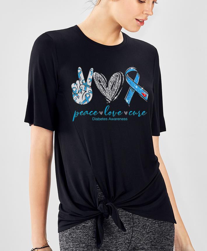 Great Peace Love Cure Diabetes Awareness shirt