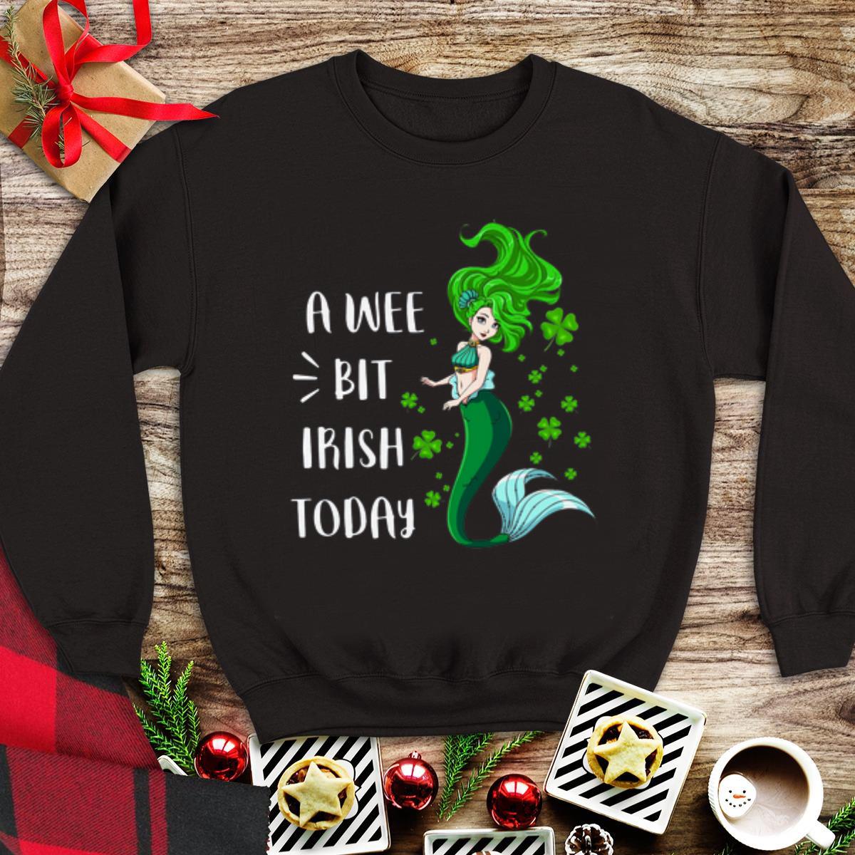 Premium A Wee Bit Irish Today Mermaid St Patrick’s Day shirt