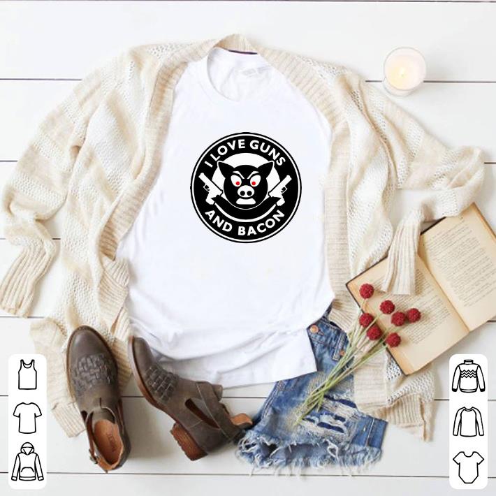 Pretty I love guns and bacon pig shirt