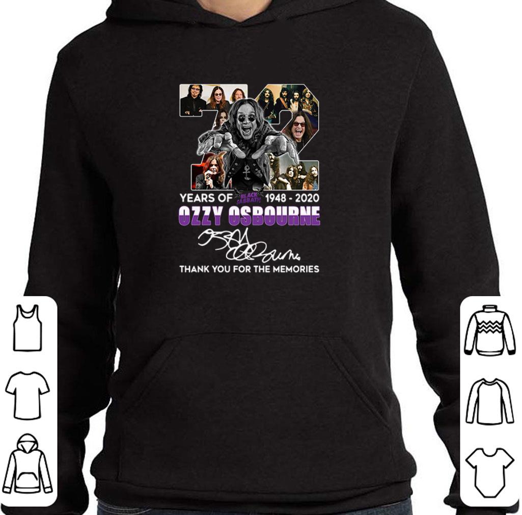 Awesome 72 Years of Black Sabbath 1948 2020 Ozzy Osbourne thank memories shirt