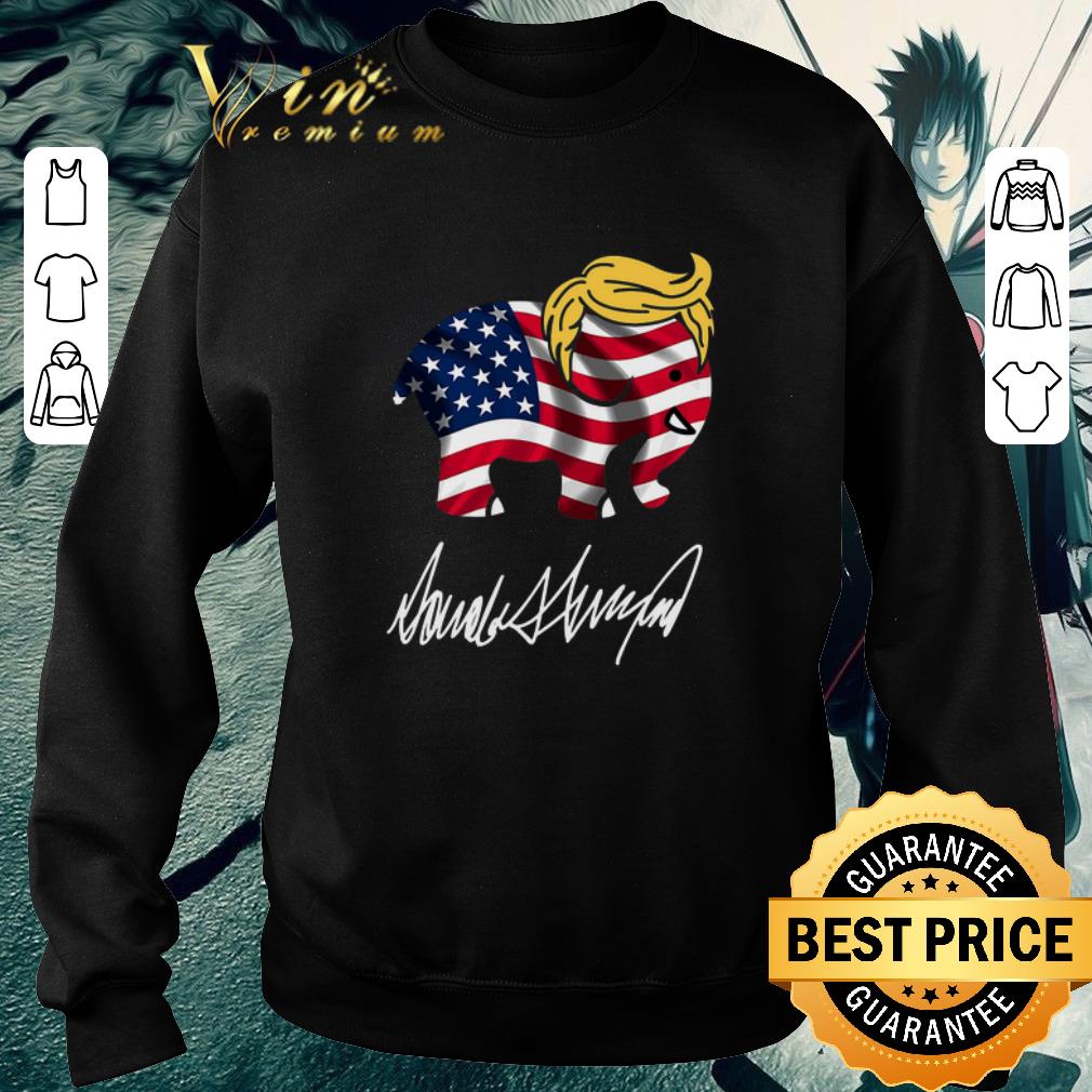 Awesome Elephant American Flag Donald Trump Signature shirt 6 Awesome Elephant American Flag Donald Trump Signature shirt