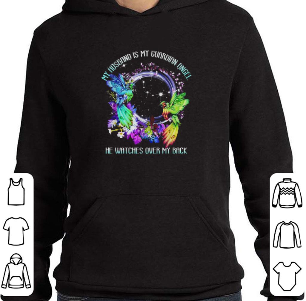 Awesome My husband is my guardian angel he watches over my back shirt 6 Awesome My husband is my guardian angel he watches over my back shirt