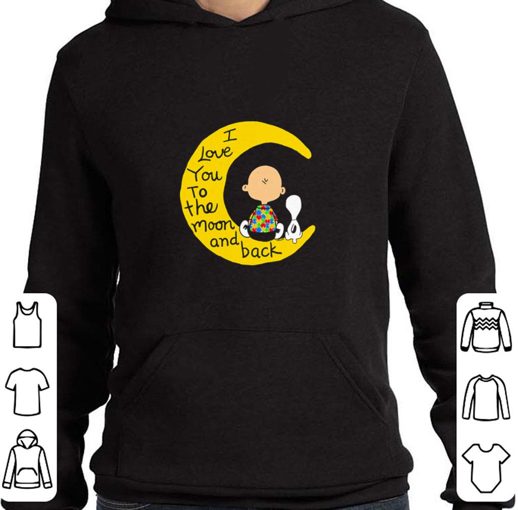 Nice Snoopy and charlie brown autism I love you to the moon and back shirt