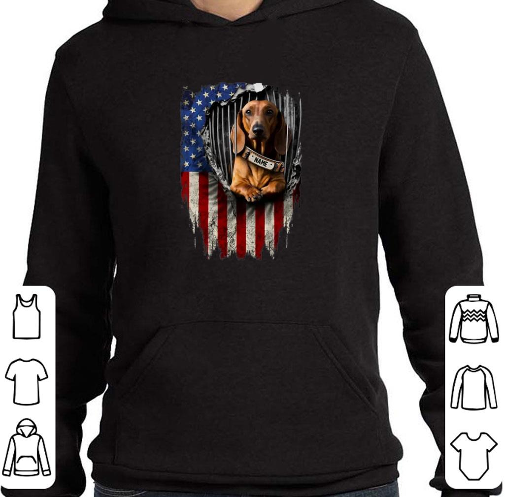 Top Dachshund dog name American flag shirt