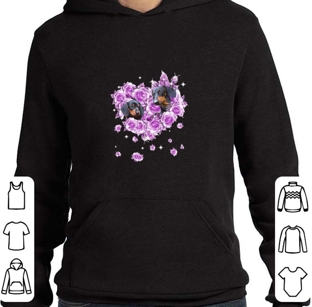 Top Dachshund mom purple rose shirt