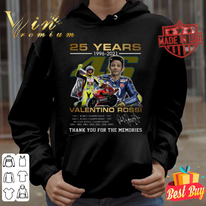 Hot Thank Memories VR46 Valentino Rossi 25 years 1996-2021 MotoGP World Championship Shirt 10 Thank Memories VR46 Valentino Rossi 25 years 1996-2021 MotoGP World Championship Shirt