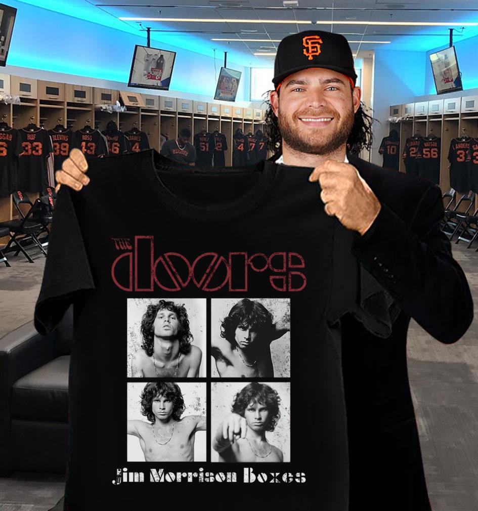 Original The Doors band rock members Jim Morrison Boxes shirt 9 The Doors band rock members Jim Morrison Boxes shirt