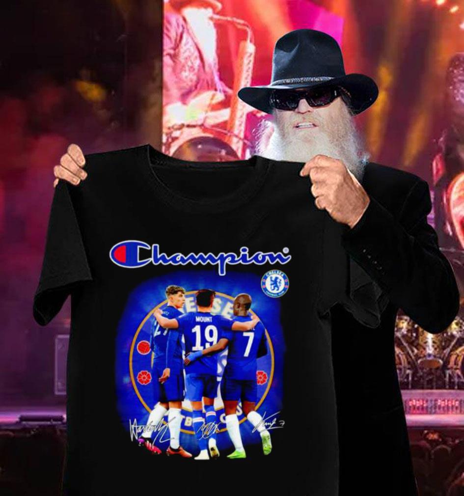 Original Champion Chelsea FC Signatures Shirt, Kai Havertz, Mason Mount, N Golo Kante 10 Champion Chelsea FC Signatures Shirt, Kai Havertz, Mason Mount, N Golo Kante