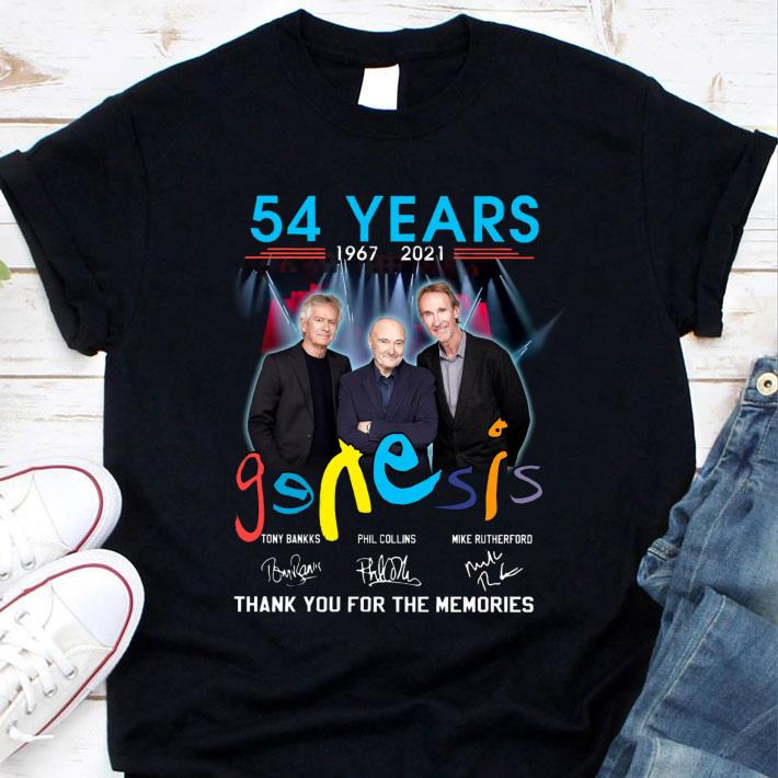 Funny Genesis band rock members 54 years 1967-2021 signatures thank memories shirt 8 Genesis band rock members 54 years 1967-2021 signatures thank memories shirt