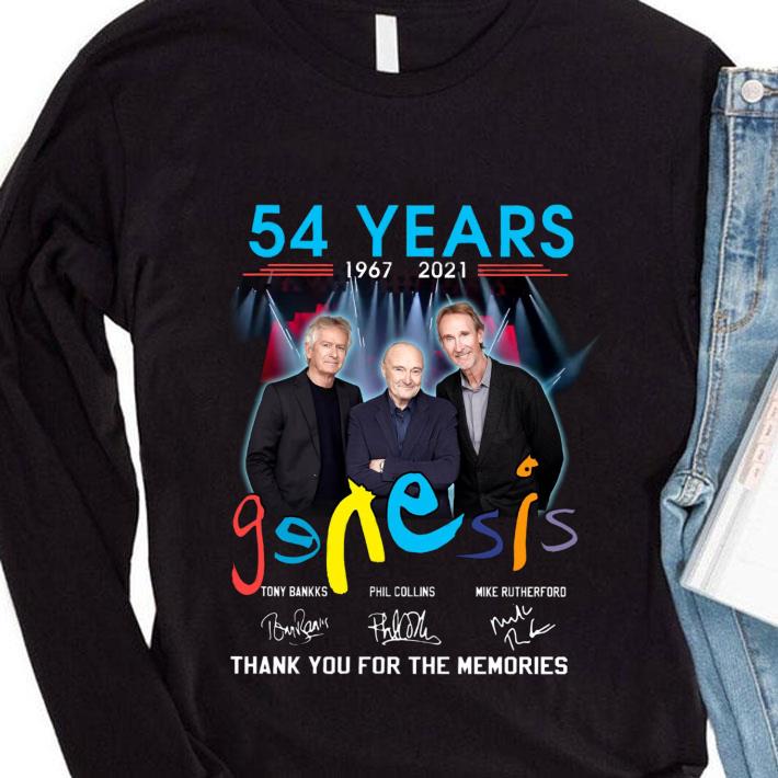 Funny Genesis band rock members 54 years 1967-2021 signatures thank memories shirt 11 Genesis band rock members 54 years 1967-2021 signatures thank memories shirt